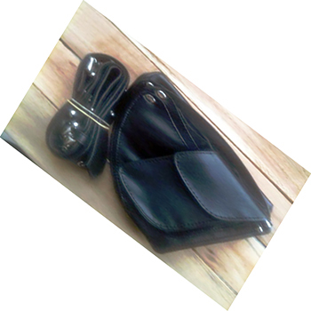 Genuine and Artificial Leather Barber Scissors Hip Bag Stylist Black Holster Stylist Leather Bag  image