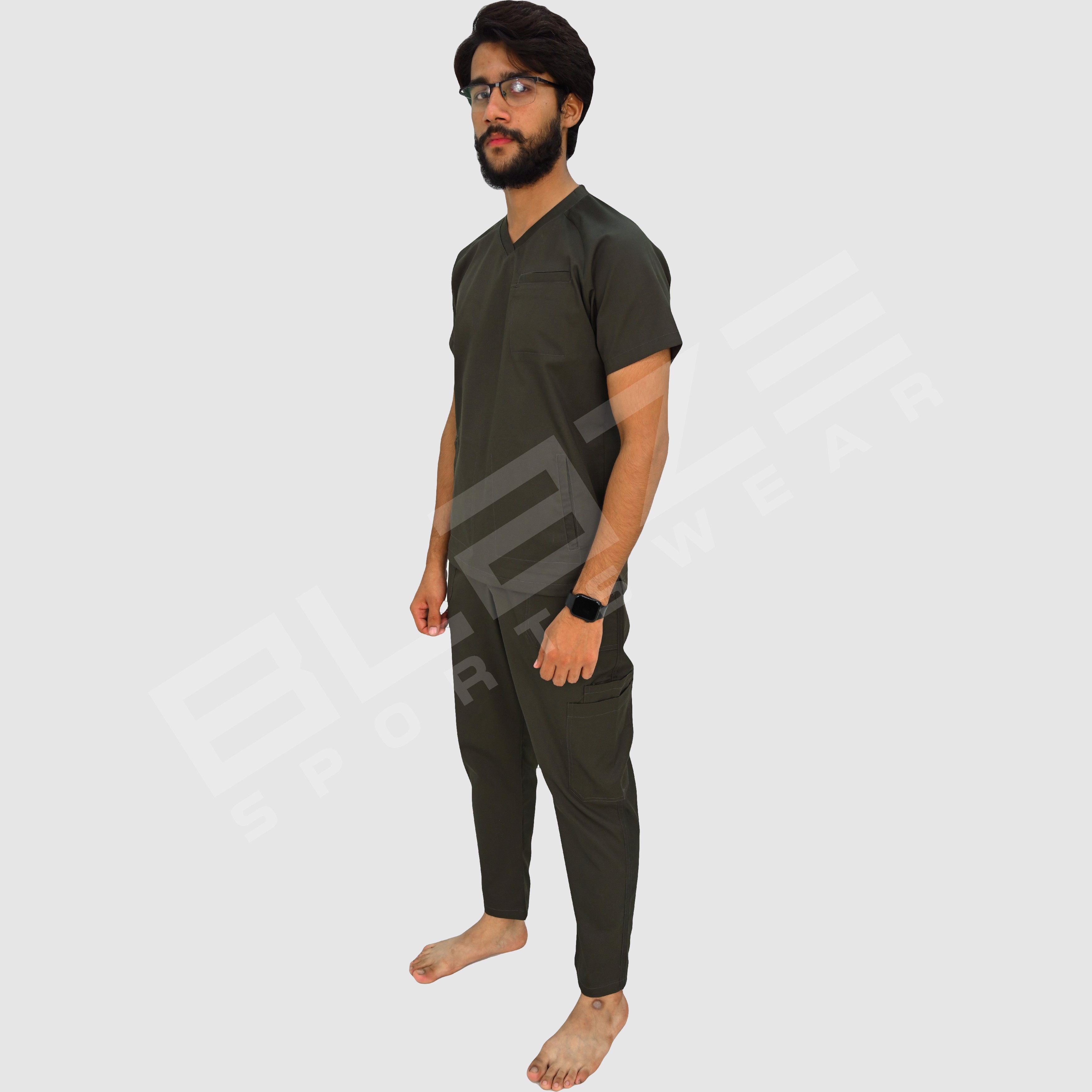  Custom-made Premium scrub suit with pockets for healthcare professionals. Breathable, durable. promotion image