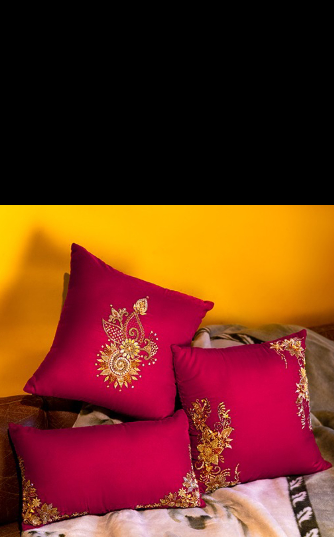  High Quality Red Velvet Handmade Cushions Available At An Affordable Price  image