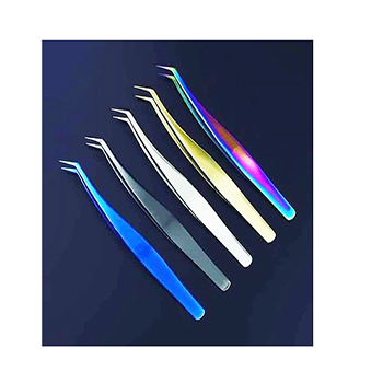  Eyelashes & Tools Eyelash Tweezers Customization Bend Nose Rose Gold Best Lash Applicator  tweezers image