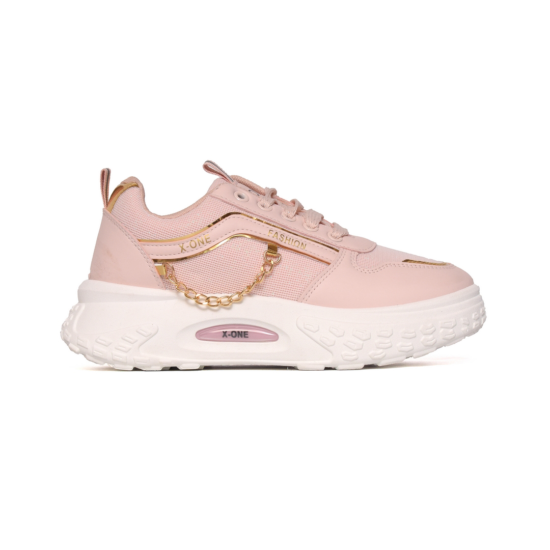 Women premium pink chunky sneaker image