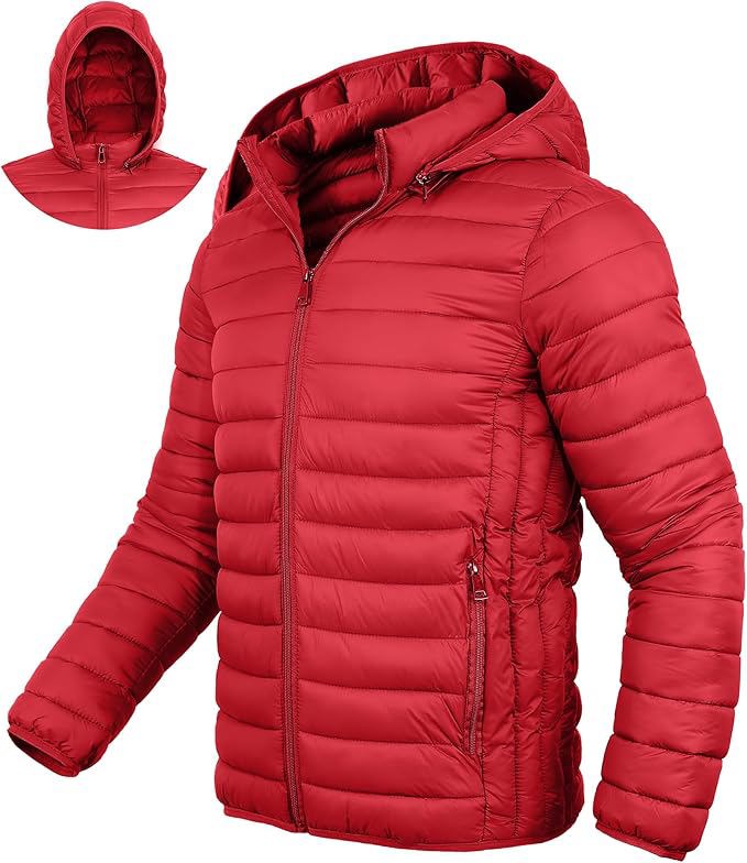 Lightweight Hooded Down Puffer Jacket – Packable Winter Coat image