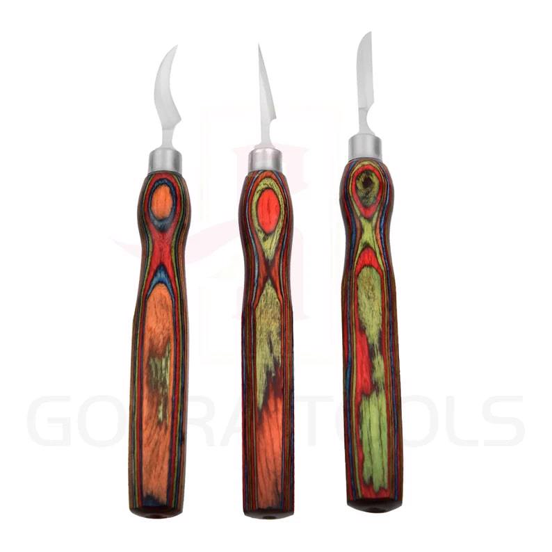 Wood Carving Stainless Steel 3 Pcs Set with PVC Pouch  image