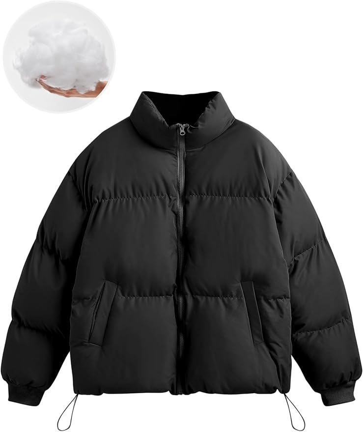 Trendy Oversized Quilted Puffer – Cropped Warm Winter Jacket image