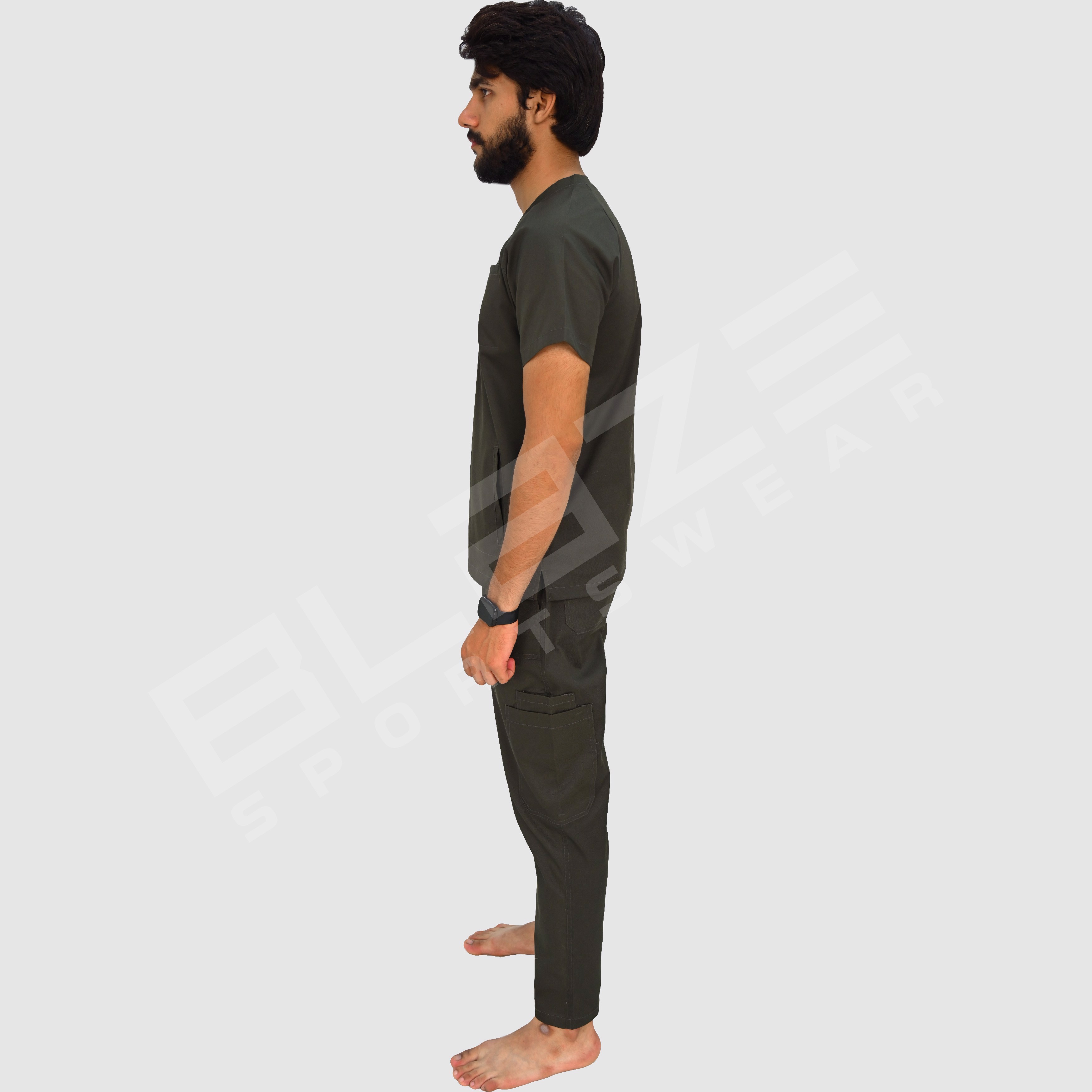  Custom-made Premium scrub suit with pockets for healthcare professionals. Breathable, durable. promotion image