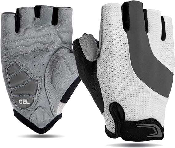 Customized Half Finger Cycling Glove made with Clarino and Mesh image