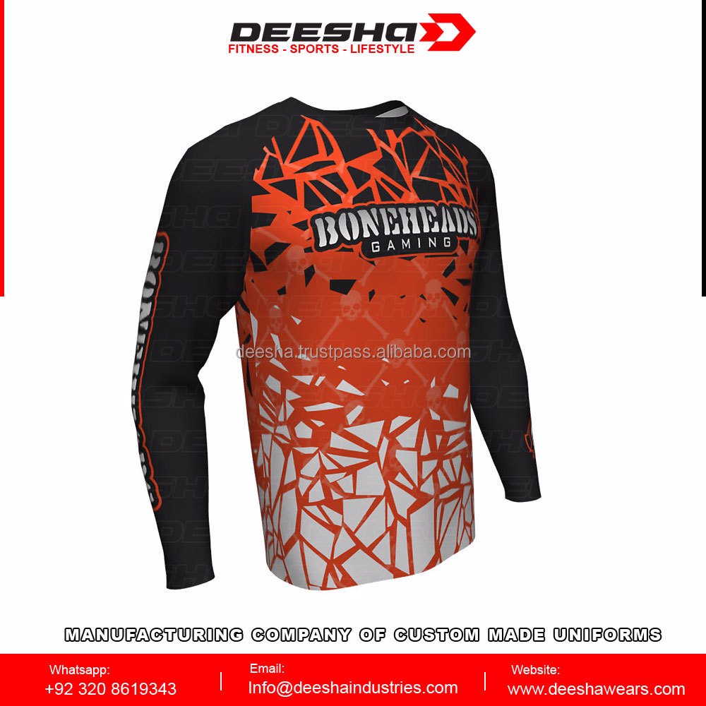 Wholesale custom made men sports wears long sleeve jerseys fully sublimation promotion image