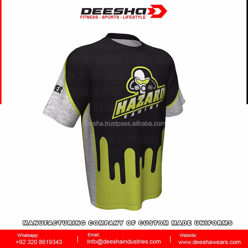 Custom made sublimation e sports wears hall sleeve jerseys crew neck shirts promotion image