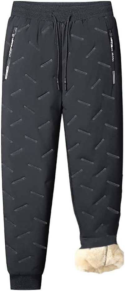 Men’s Sherpa Lined Joggers – Warm Fleece Sweatpants with Zipper Pockets, Thermal Winter Active Pants image