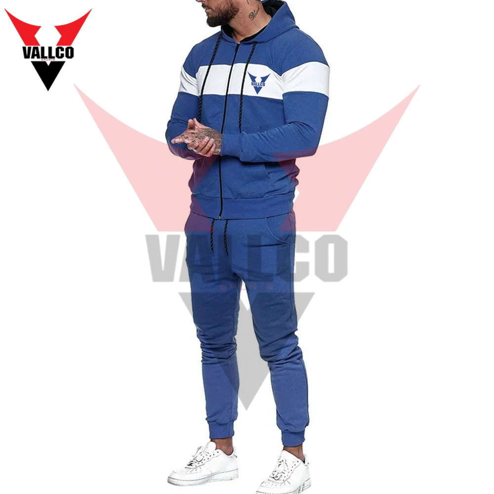 Wholesale Rate OEM Service Best Supplier Make Own Adult Wear Tracksuits White Blue Color image
