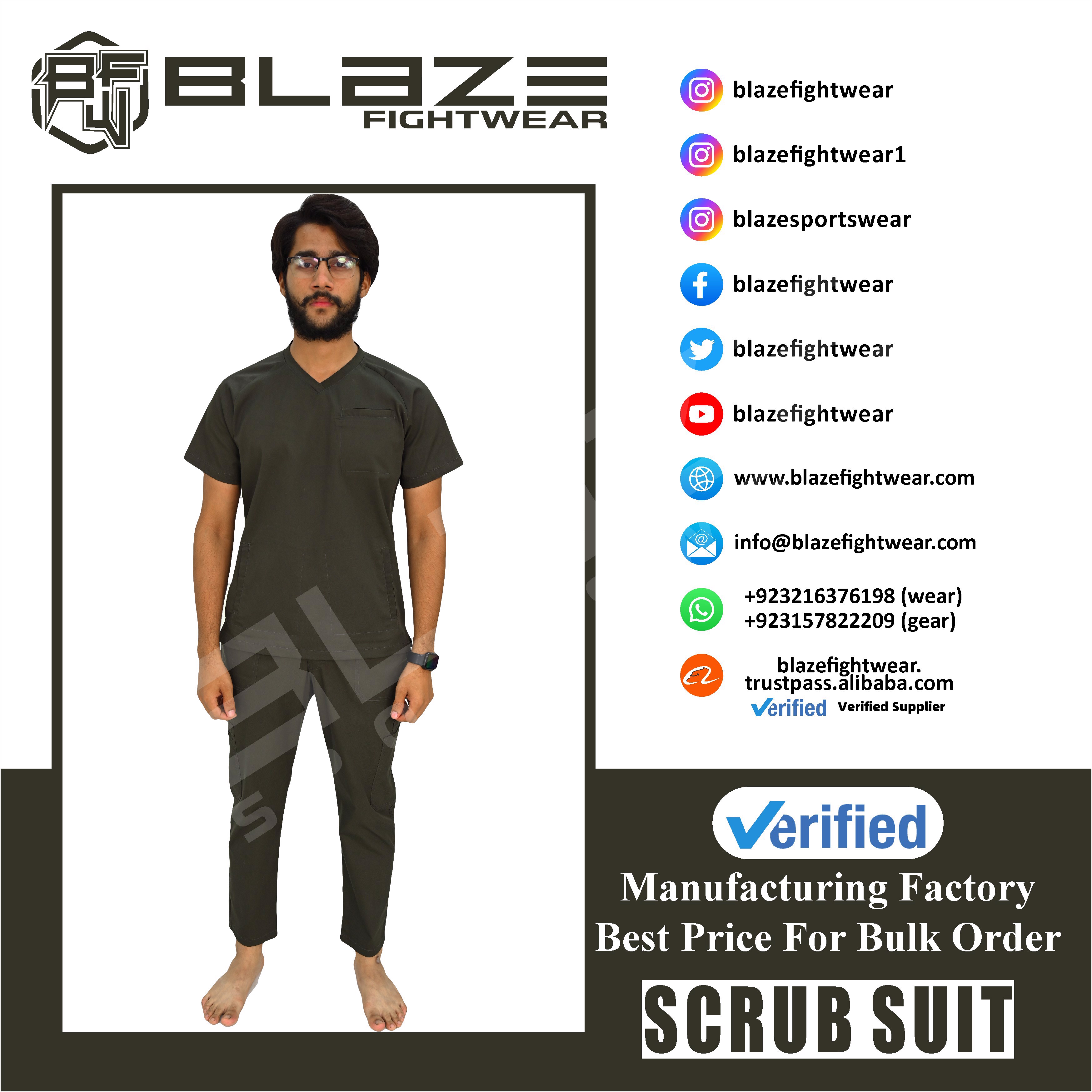  Custom-made Premium scrub suit with pockets for healthcare professionals. Breathable, durable. promotion image