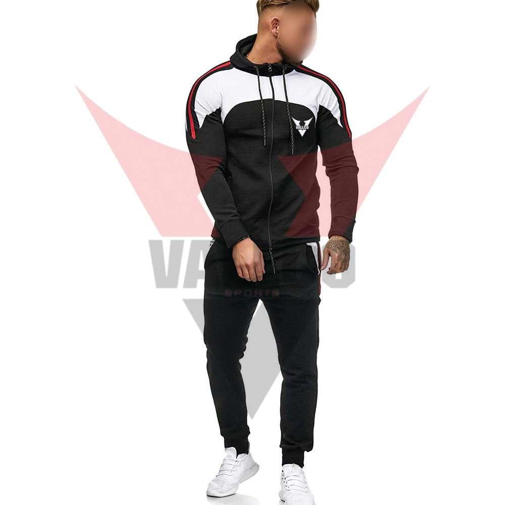 2 Pcs Set Full Zipper Style In One Solid Color Good Quality Slim Fit Outer Wear Men Tracksuits image