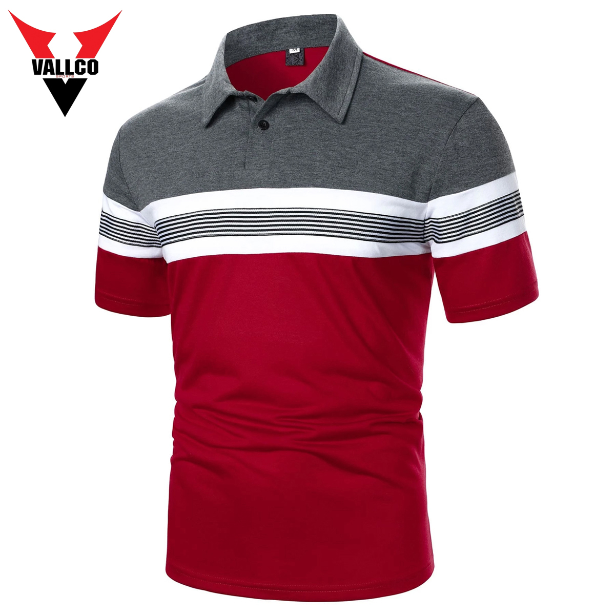 Men Striped Half Button Stylish High Quality Trendy Soft And Stretchy Color Full Short Sleeve Casual image