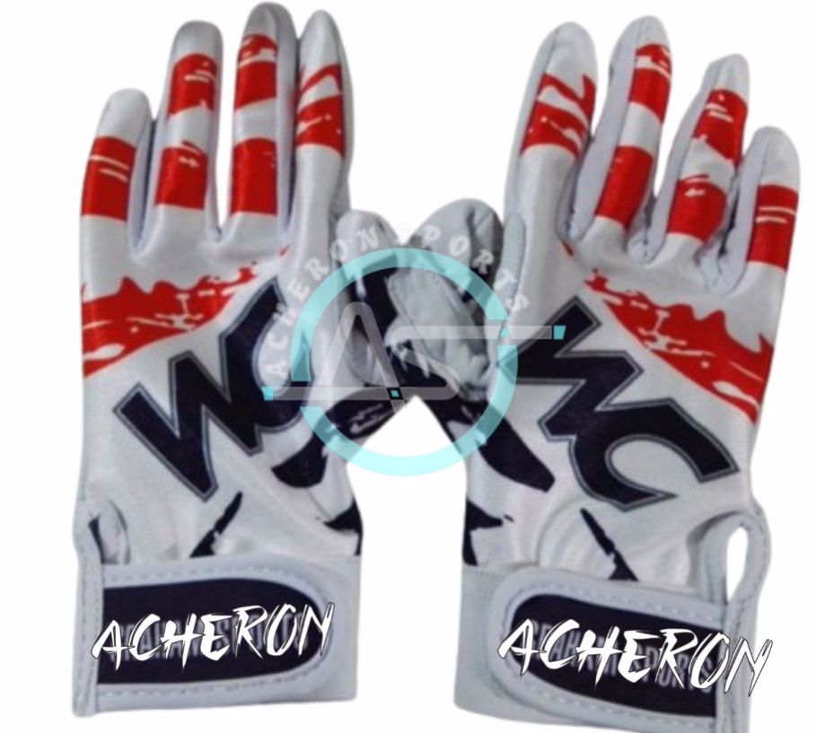 Custom Sublimation Baseball Gloves Short Cuff Batting Gloves with Good Quality Materials  image
