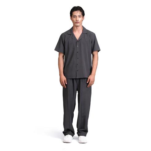 Button Down Shirt and Trouser Set - Black image
