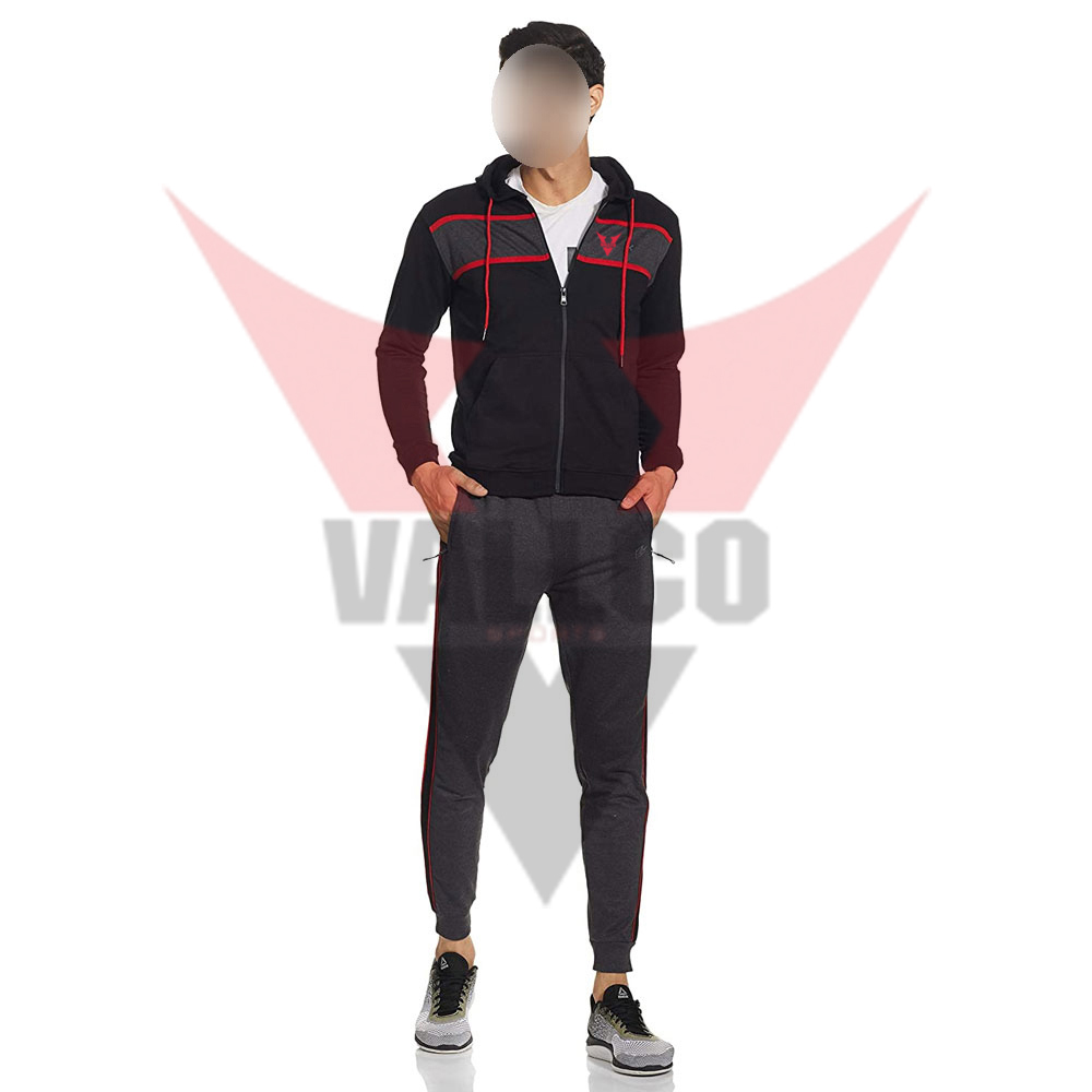 Full Zipper Highest Quality Black Red Color Good Selling Make Your Own Men Wear Tracksuits image