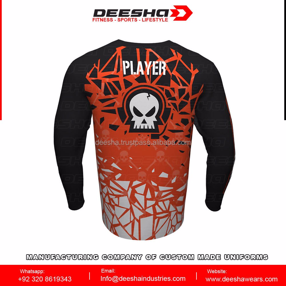 Wholesale custom made men sports wears long sleeve jerseys fully sublimation promotion image