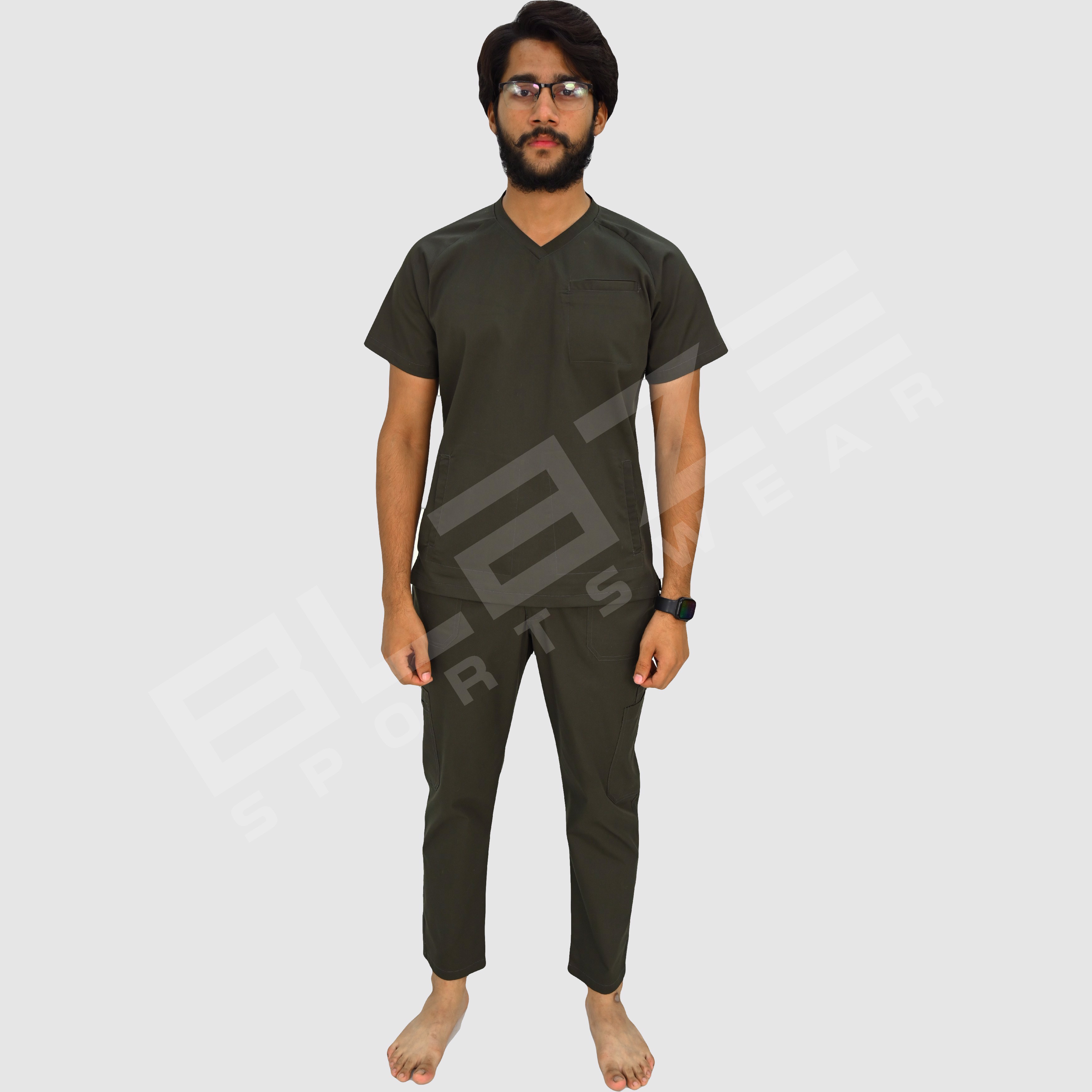  Custom-made Premium scrub suit with pockets for healthcare professionals. Breathable, durable. promotion image