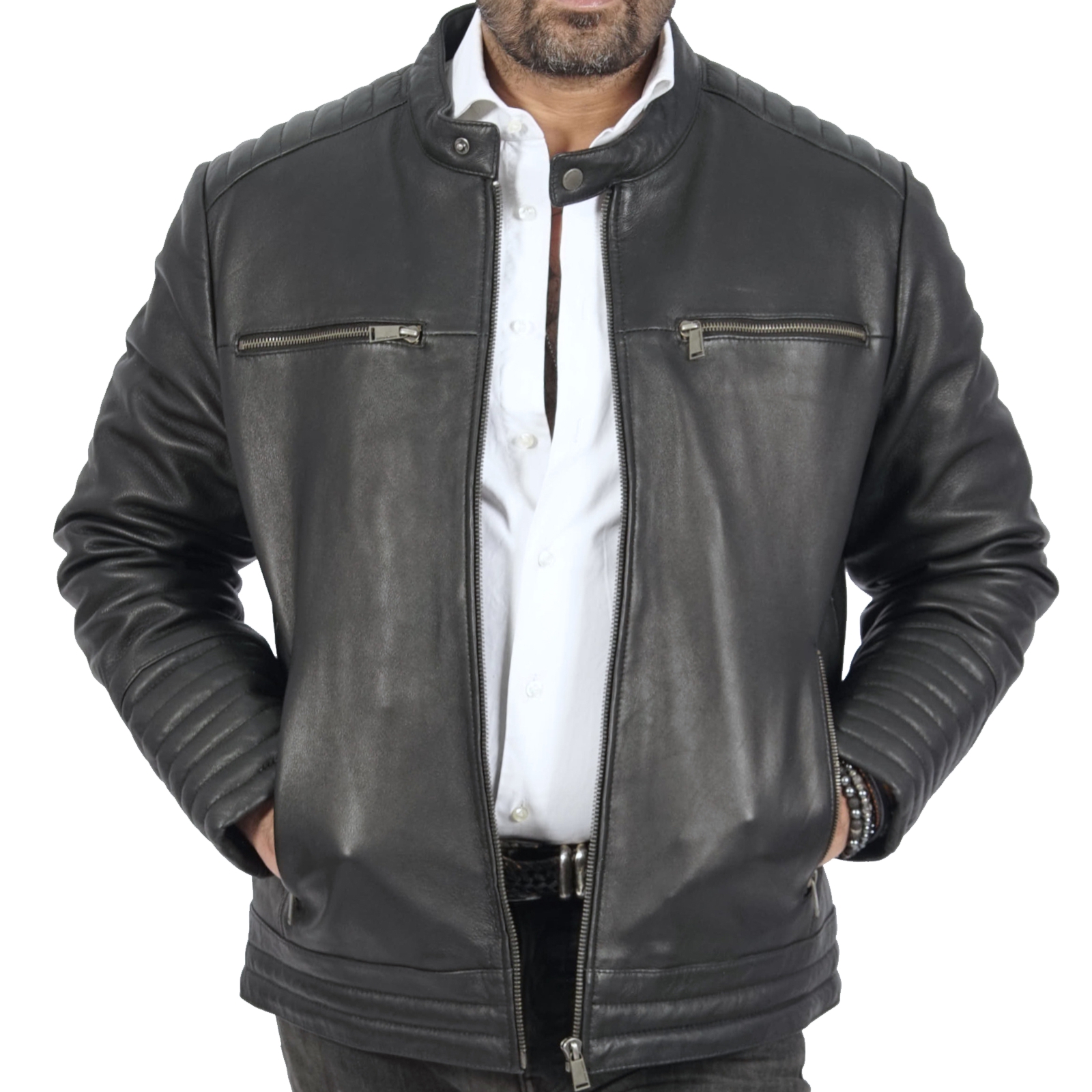 Dave Biker Leather Jacket for Men image
