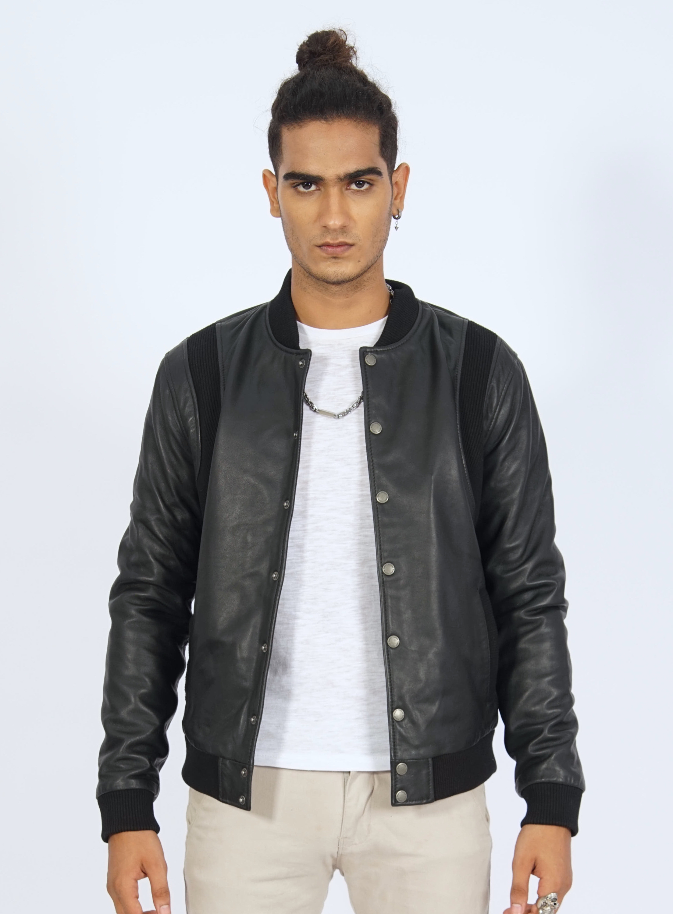 Charlie Varsity Leather Jacket image