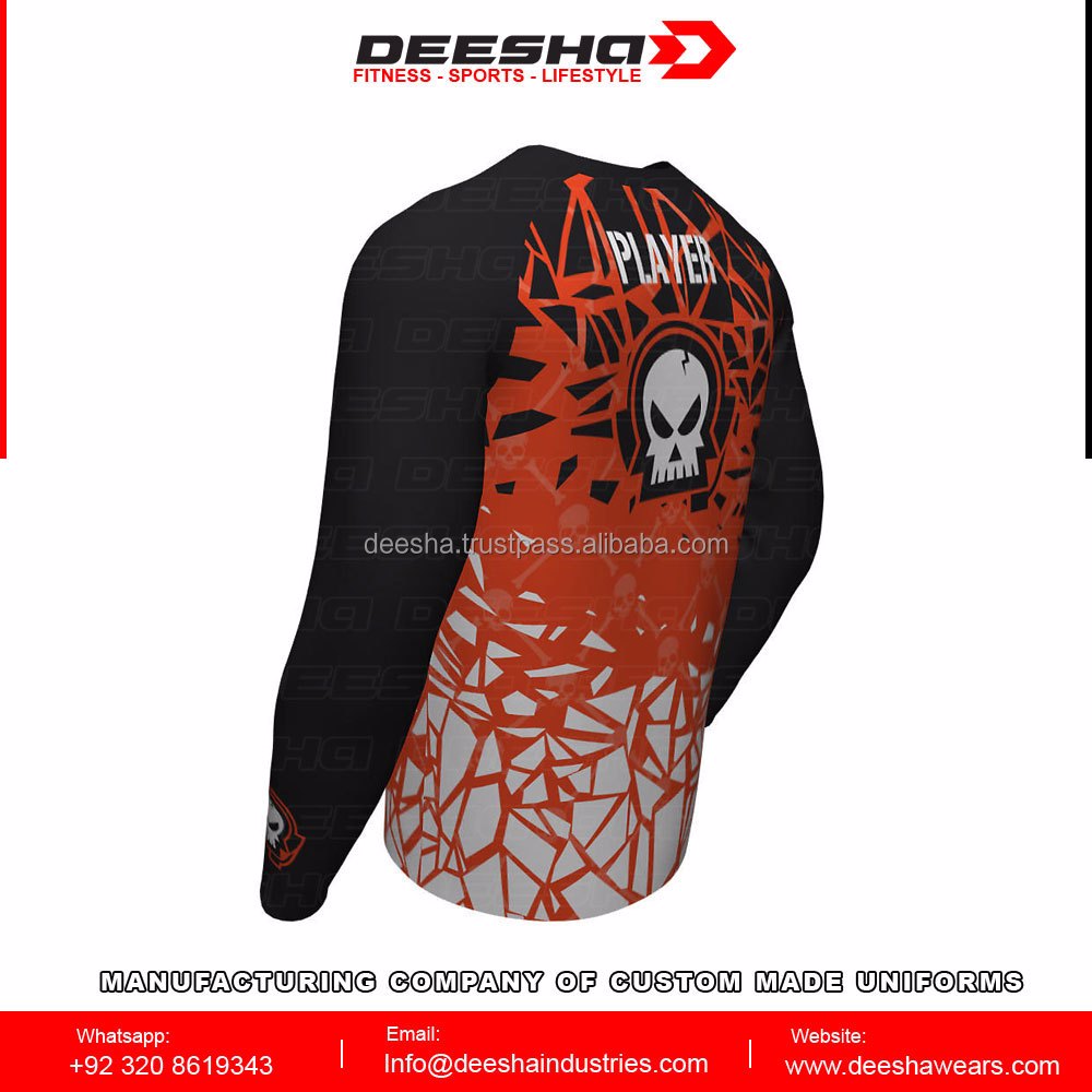 Wholesale custom made men sports wears long sleeve jerseys fully sublimation promotion image