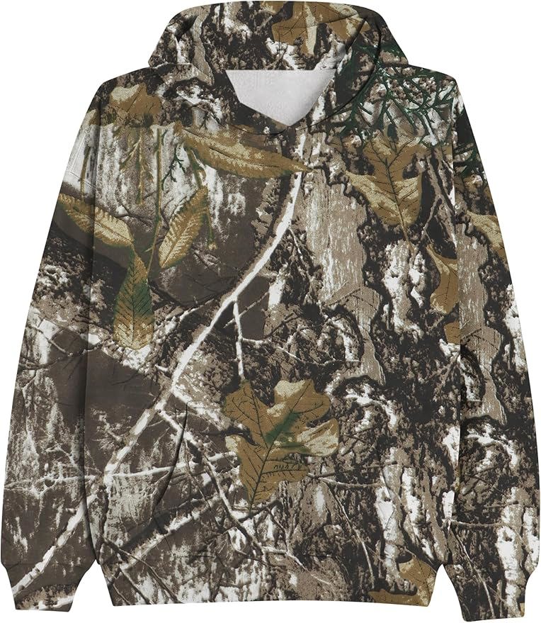 Women’s Camouflage Hoodie | Oversized Long Sleeve Drop Shoulder Fleece Sweatshirt with Pocket image