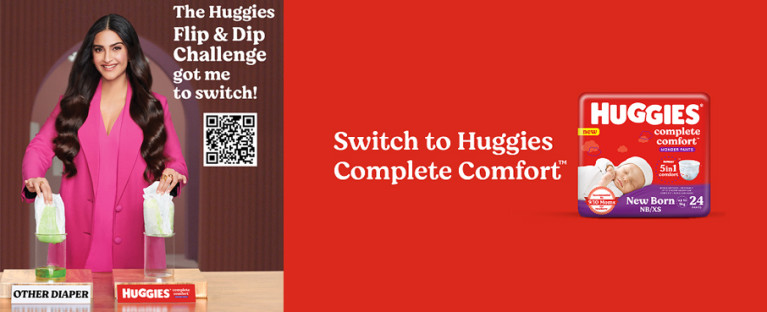 Huggies challenges Sonam Kapoor Ahuja with the HuggiesFlipAndDipChallenge in their new campaign