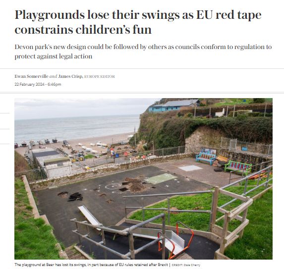 Telegraph mocked for 'forgetting Britain has left the EU,' claiming UK parks could lose swings because of EU health and safety rules - Left Foot Forward: Leading the UK's progressive debate - Vimarsana News