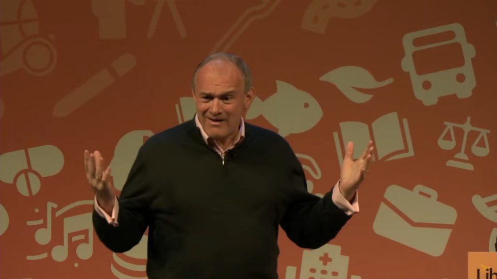 Ed Davey speaking at Lib Dem Conference