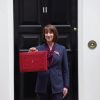 Rachel Reeves holding the budget briefcase outside Number 11 Downing Street