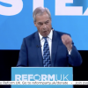 Nigel Farage making his speech at Reform Party conference 2025