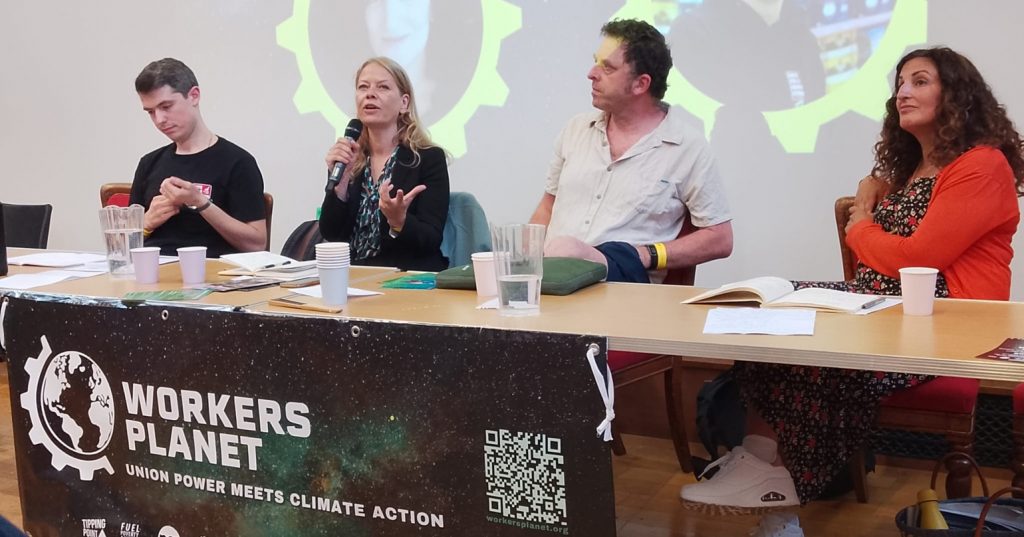 Sian Berry speaking at the Workers' Planet event