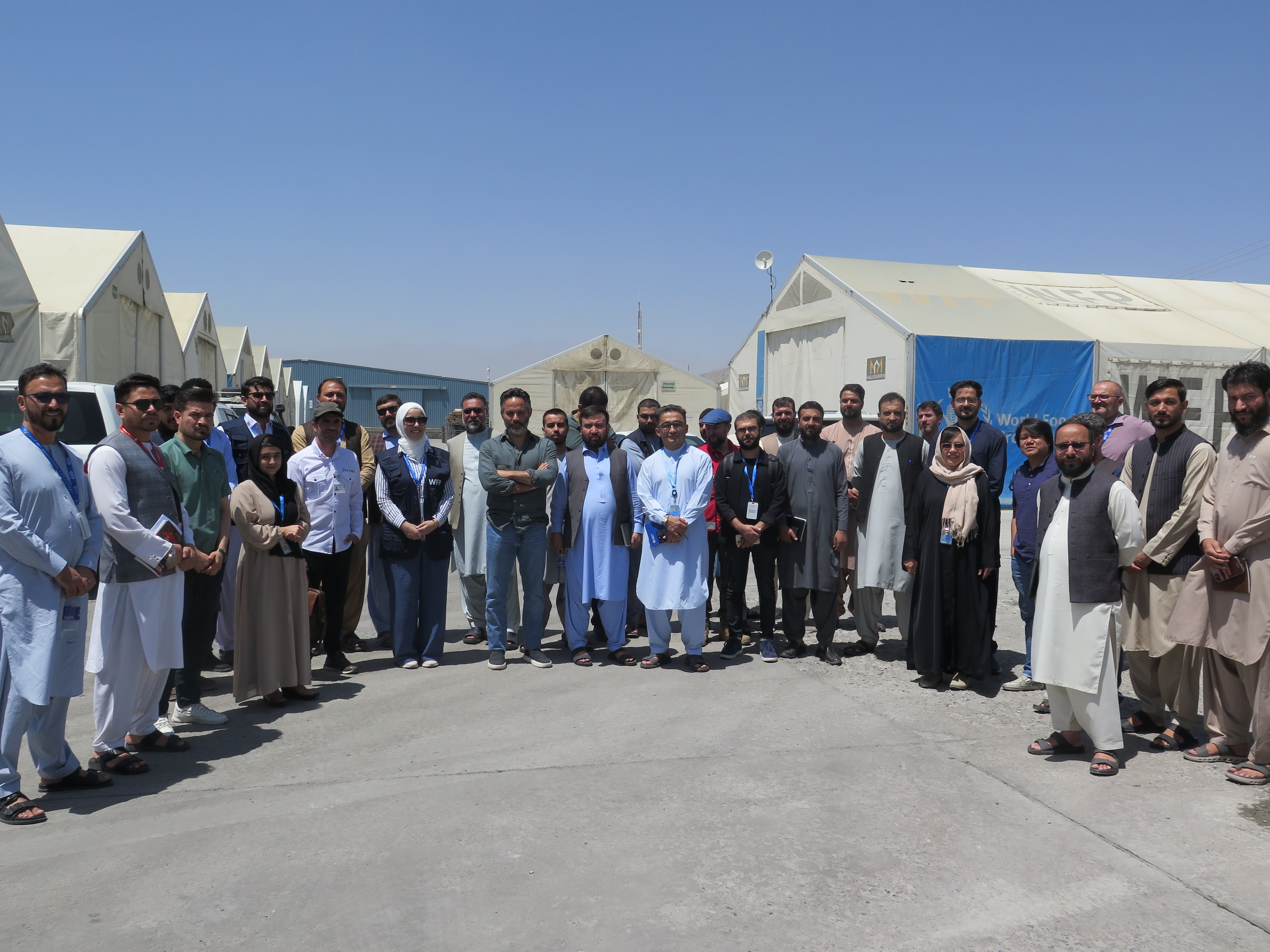 Group picture from WFP warehouse visit in Kabul, August 2025