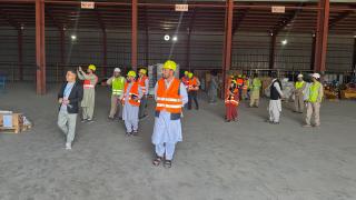 Inside warehouse during Afghanistan FAO warehouse visit 2025 