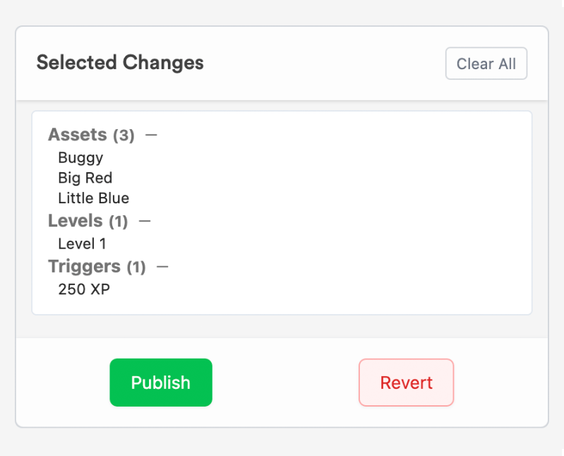 Now you can see a summary of all your changes before you push them live