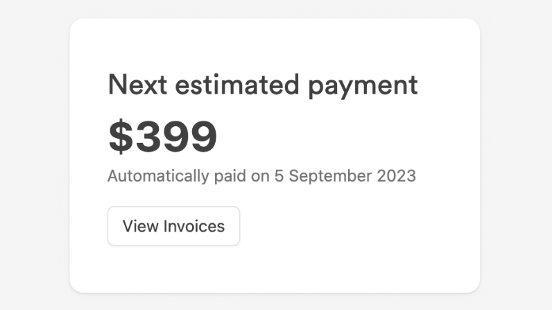 Estimated billing each month Estimated billing each month