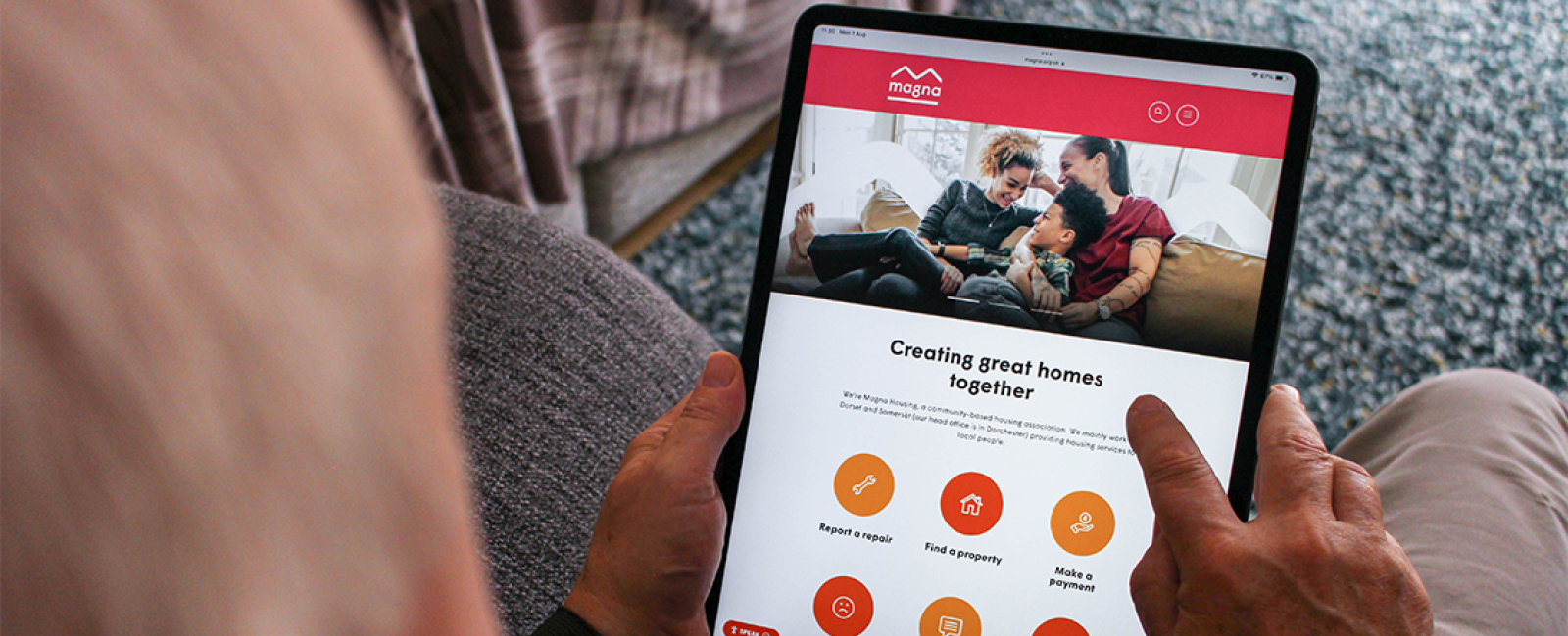 Magna website on tablet