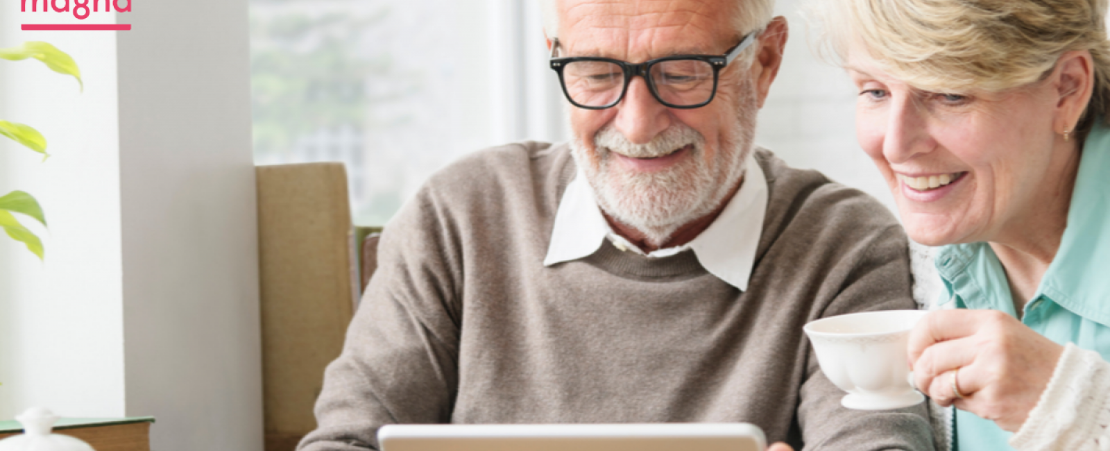 Older couple on laptop