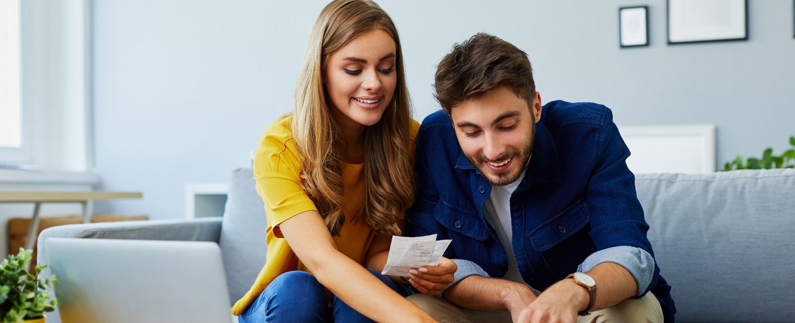 Stock couple doing finances