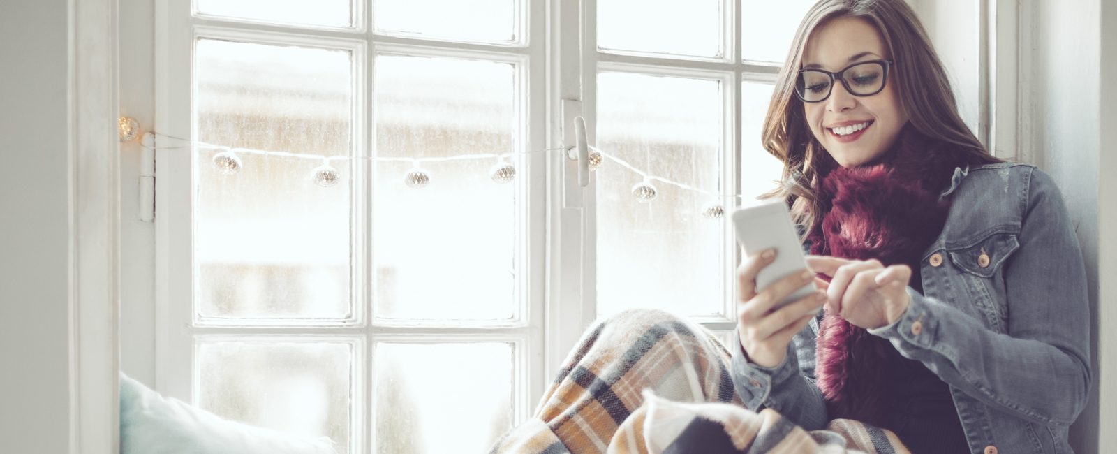 Stock young woman on phone