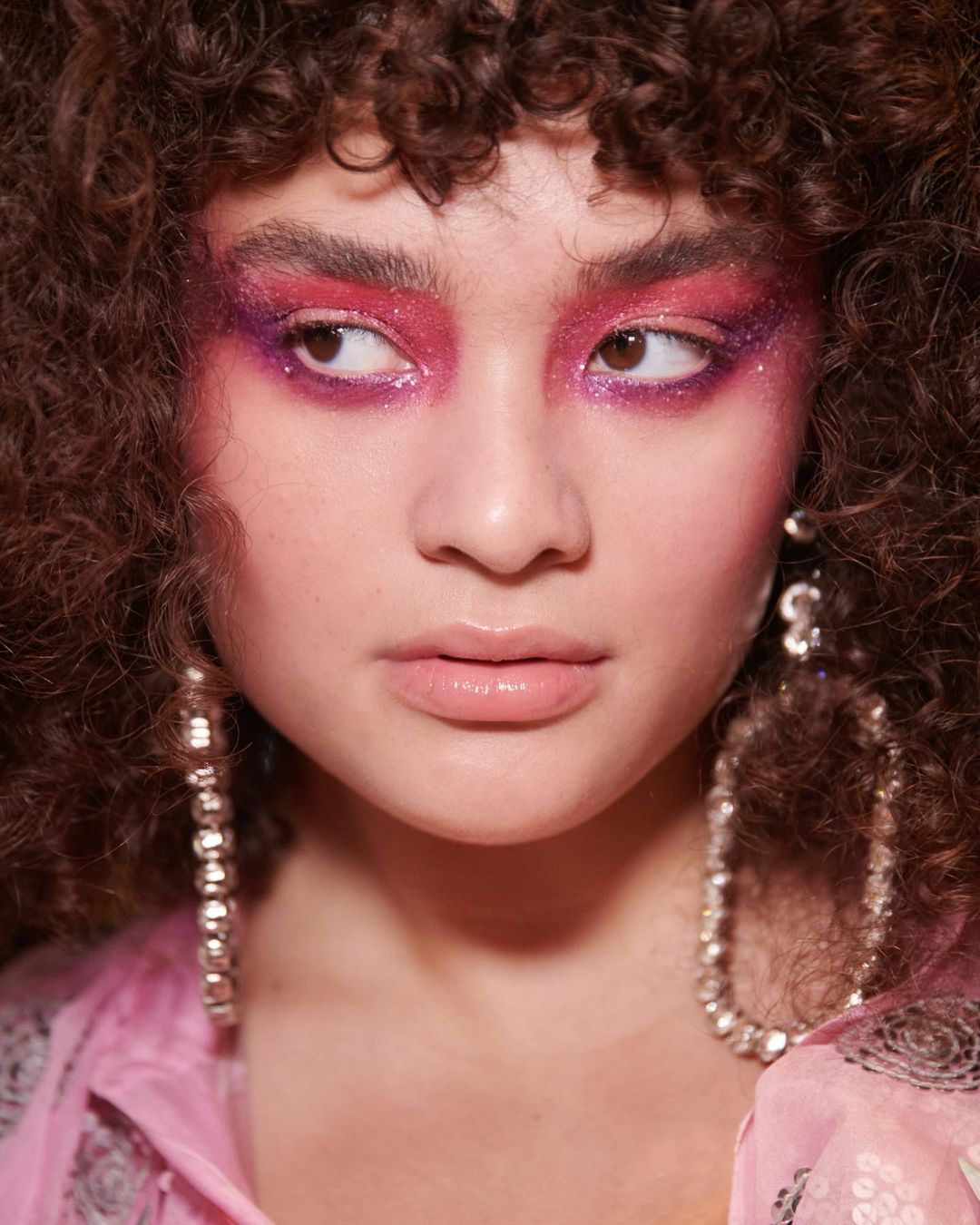 Runway makeup- shimmery eyes