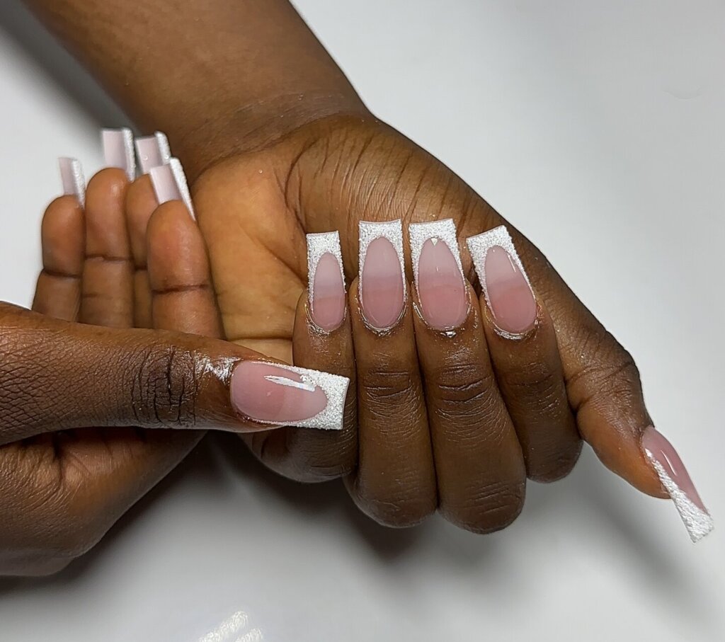 Icy french btips- Christmas nail art designs