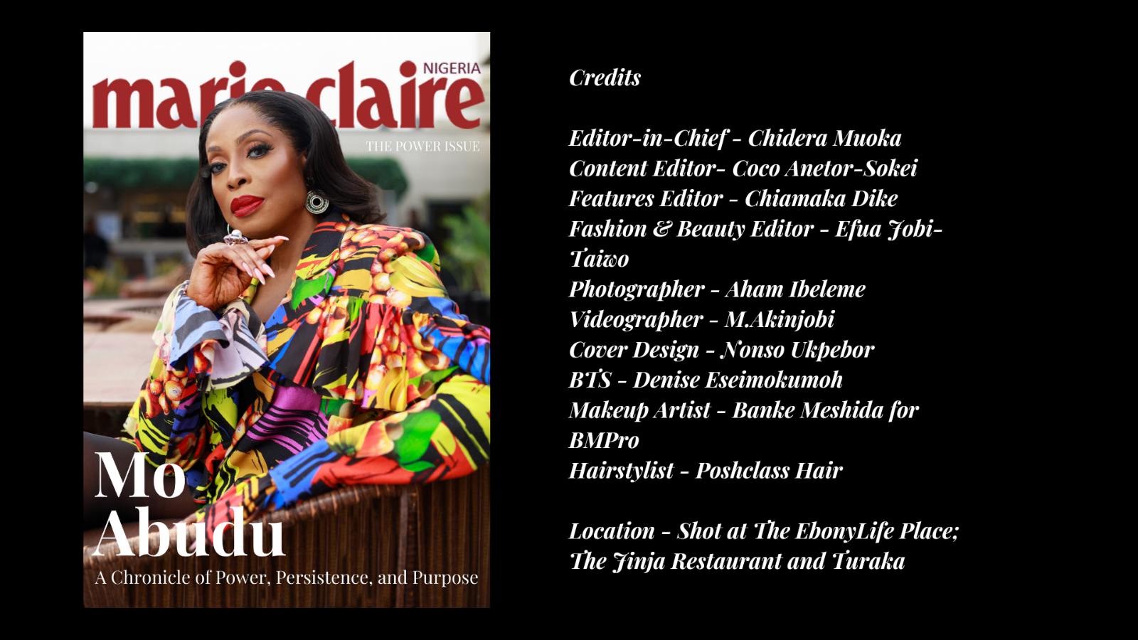 Mo Abudu - Marie Claire Nigeria - Power Issue
