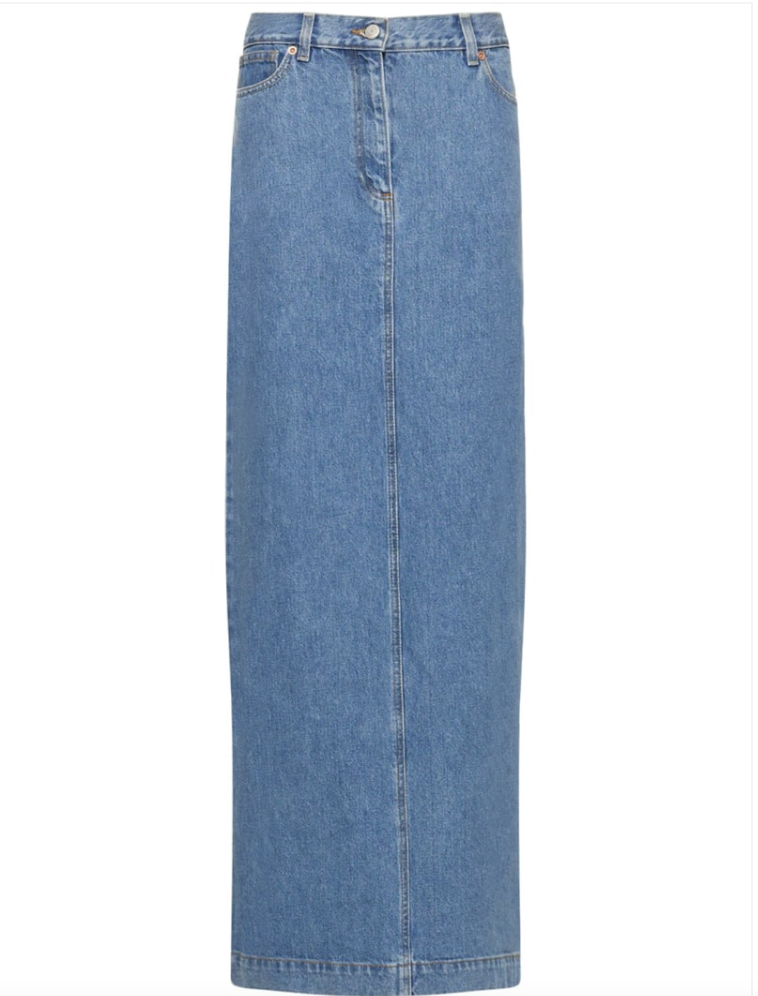 straight denim skirt