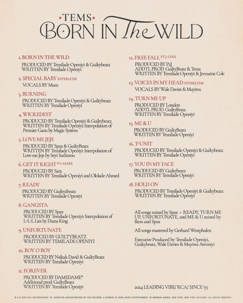 Born In The World Tracklist and credits