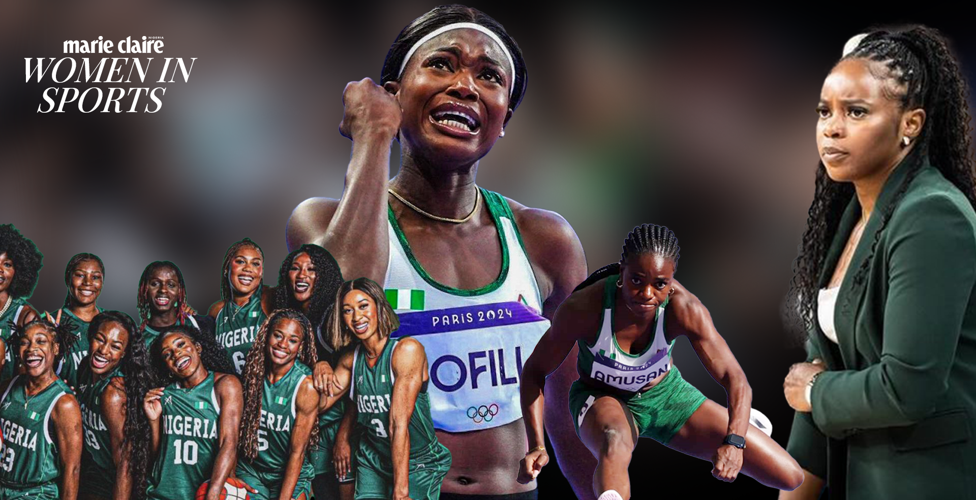 Nigerian female athletes via Marie Claire Nigeria 