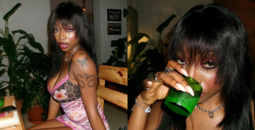 A collage of Ashley Okoli, one of the Nigeria’s earliest adopters of the evolved Y2K aesthetic via @ashh.ok on Instagram