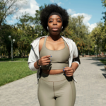 10000 steps: A black woman power-walking via Getty Images on Unsplash+