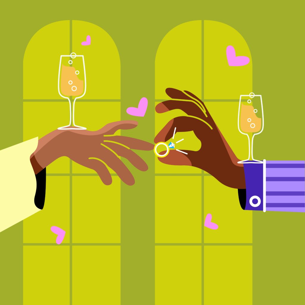 Two hands with one being given a wedding ring by Evelina Mitev via Unsplash+