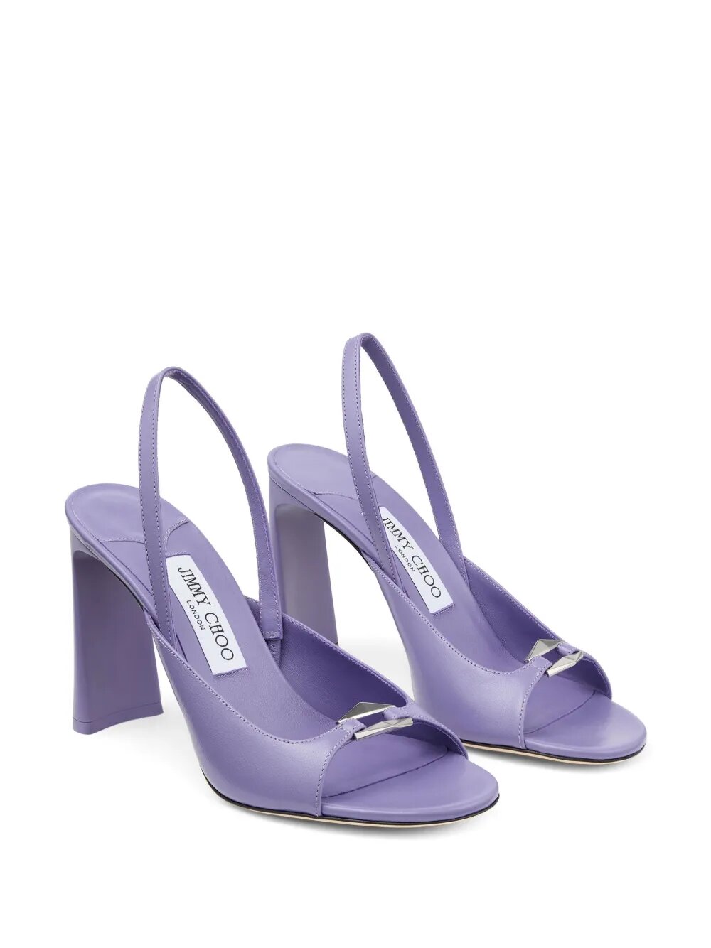 Jimmy Choo lev 95mm slingback sandals in organic lavender via farfetch.com